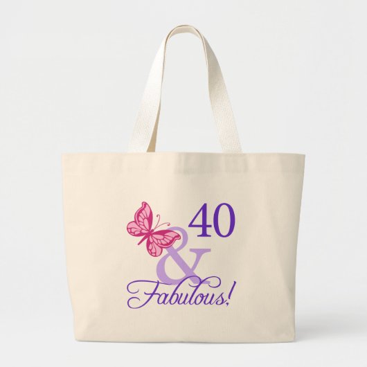 40と素晴らしい誕生日 ラージトートバッグ (正面)