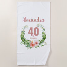 40と素晴らしい赤面ピンクのスクリプト誕生日