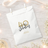 40と素晴らしい金ゴールドと黒の誕生日パーティー フェイバーバッグ (クリップ留めされた状態)