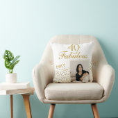 40と素晴らしい金ゴールドグリッター写真40th Birthday クッション (椅子)