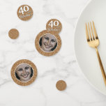 40と素晴らしい金ゴールドグリッター写真40th Birthday コンフェッティ<br><div class="desc">40と素晴らしい金ゴールドグリッター写真40th誕生日パーティー紙吹雪。写真を追加。</div>