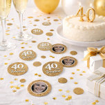 40と素晴らしい金ゴールドグリッター写真40th Birthday コンフェッティ<br><div class="desc">40と素晴らしい金ゴールドグリッター写真40th誕生日パーティー紙吹雪。写真を追加。</div>