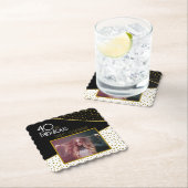 40と素晴らしい金ゴールドグリッター写真40th Birthday ペーパーコースター (インサイチュ)