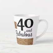 40と素晴らしい金ゴールドグリッター2 Photo 40th Birthday カフェラテマグ (右)