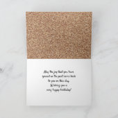 40と素晴らしい金ゴールドグリッター2 Photo 40th Birthday カード (内部)