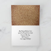 40と素晴らしい金ゴールドグリッター2 Photo 40th Birthday カード (内部)