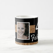 40と素晴らしい金ゴールドグリッター2 Photo 40th Birthday コーヒーマグカップ (中央)