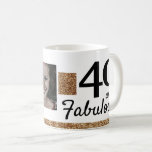 40と素晴らしい金ゴールドグリッター2 Photo 40th Birthday コーヒーマグカップ<br><div class="desc">40と素晴らしい金ゴールドグリッター2写真40th Birthday Mug.写真の追加 – 古い写真と新しい写真を使用できる。</div>