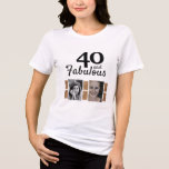 40と素晴らしい金ゴールドグリッター2 Photo 40th Birthday トライブレンドＴシャツ<br><div class="desc">40と素晴らしい金ゴールドグリッター2 Photo 40th Birthday Tri-Blend Shirt.そのデザインはフェイク金ゴールドグリッターを持つ。写真を追加する – 古い写真と新しい写真を使用できる。</div>