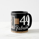 40と素晴らしい金ゴールドグリッター2 Photo 40th Birthday マグカップ<br><div class="desc">40と素晴らしい金ゴールドグリッター2写真40th Birthday Mug.写真を追加する – 古い写真と新しい写真を使用できる。</div>