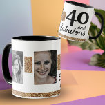 40と素晴らしい金ゴールドグリッター2 Photo 40th Birthday マグカップ<br><div class="desc">40と素晴らしい金ゴールドグリッター2写真40th Birthday Mug.写真の追加 – 古い写真と新しい写真を使用できる。</div>
