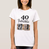 40と素晴らしい金ゴールドグリッター2 Photo 40th Birthday Tシャツ (正面)