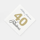 40と素晴らしい金ゴールドグリッター40th誕生日パーティー スタンダードランチョンナプキン (角)