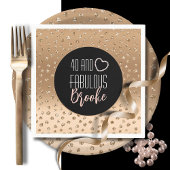 40と素晴らしい金ゴールドスパークルブラック赤面グラマラス スタンダードカクテルナプキン