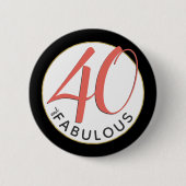 40と素晴らしい金ゴールド白黒サーモン熱帯熱 缶バッジ (正面)