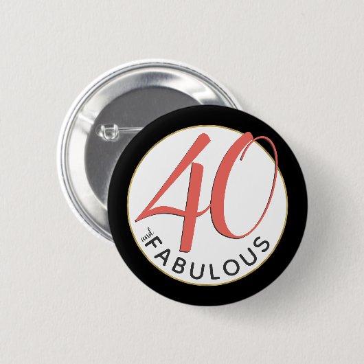 40と素晴らしい金ゴールド白黒サーモン熱帯熱 缶バッジ (正面&裏面)