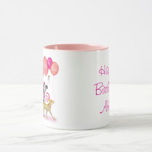 40と素晴らしい魅力的な動物の誕生日のマグカップ マグカップ (中央)