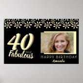 40と素晴らしい黄色のデイジー花水色の写真 ポスター (正面)