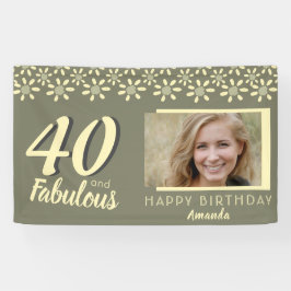 40と素晴らしい黄色のデイジー花水色の写真 横断幕