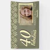 40と素晴らしい黄色のデイジー花水色の写真 横断幕 (縦)