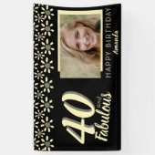 40と素晴らしい黄色のデイジー花水色の写真 横断幕 (縦)