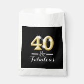 40と素晴らしい黒い金ゴールド誕生日 フェイバーバッグ (正面)