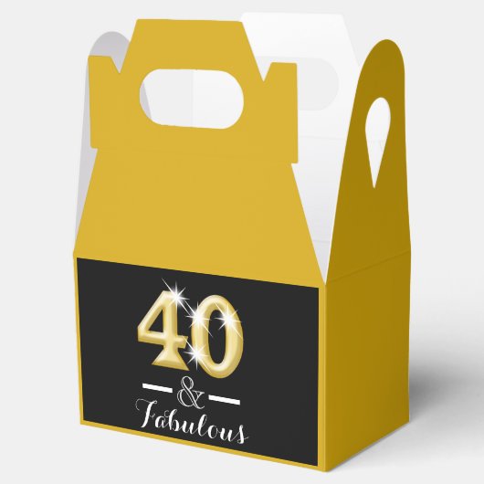 40と素晴らしい黒い金ゴールド誕生日 フェイバーボックス (オープン)