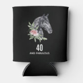 40と素晴らしい黒い馬の頭 缶クーラー (正面)