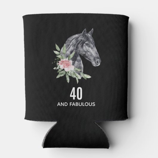 40と素晴らしい黒い馬の頭 缶クーラー (裏面)