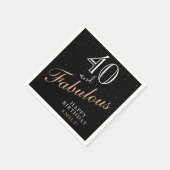 40と素晴らしい黒エレガントの40歳の誕生日パーティー スタンダードカクテルナプキン (角)