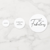 40と素晴らしい40thブラック&ホワイト誕生日 コンフェッティ (正面)