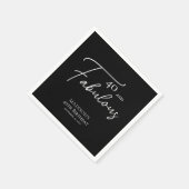 40と素晴らしい40thブラック&ホワイト誕生日 スタンダードカクテルナプキン (角)