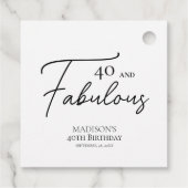 40と素晴らしい40thブラック&ホワイト誕生日 フェイバータグ (裏面)