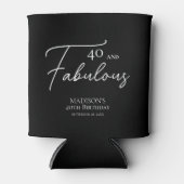 40と素晴らしい40thブラック&ホワイト誕生日 缶クーラー (正面)