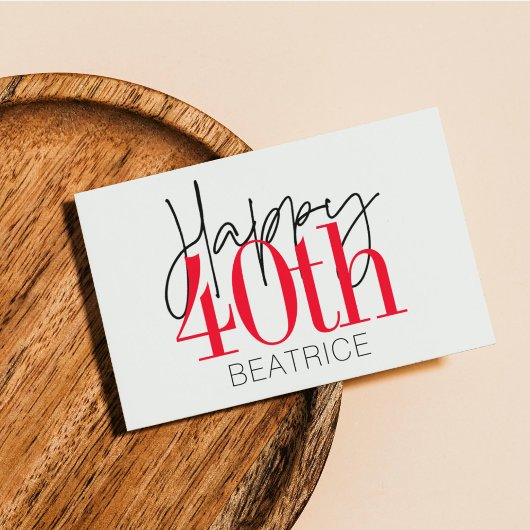 40と素晴らしい40th誕生日カード ポストカード