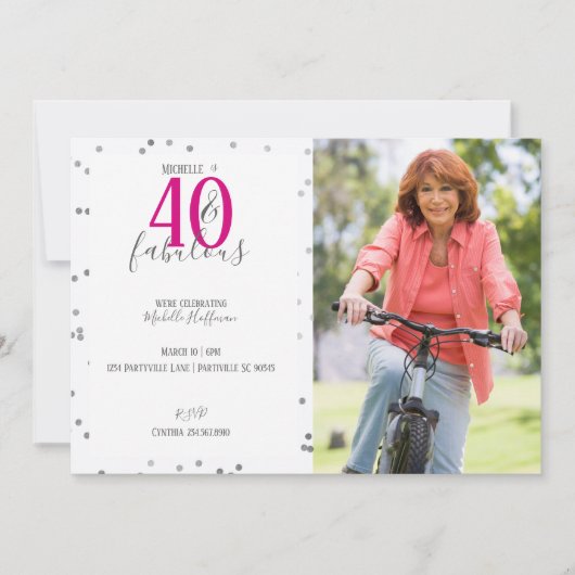 40と素晴らしい40th誕生日パーティの招待状 招待状 (正面)