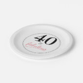 40と素晴らしい40th誕生日パーティー紙プレート ペーパープレート (アングル)