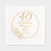 40と素晴らしい40th誕生日パーティー 箔ナプキン (正面)