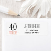 40と素晴らしい40th誕生日差出人住所ラベル ラベル (インサイチュ)