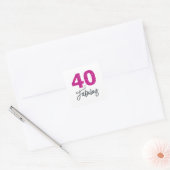 40と素晴らしい |タイポグラフィ40th誕生日 スクエアシール (封筒)