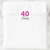 40と素晴らしい |タイポグラフィ40th誕生日 ラウンドシール (バッグ)