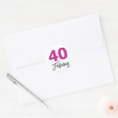 40と素晴らしい |タイポグラフィ40th誕生日 ラウンドシール (封筒)