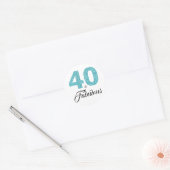 40と素晴らしい |タイポグラフィ40th誕生日 ラウンドシール (封筒)