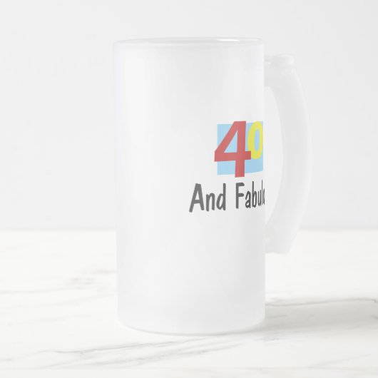 40と素晴らしい フロストグラスビールジョッキ (正面右)