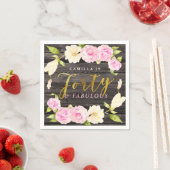 40と素晴らしい | フローラ40歳の誕生日パーティー スタンダードカクテルナプキン (インサイチュ)