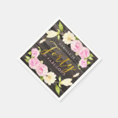 40と素晴らしい | フローラ40歳の誕生日パーティー スタンダードカクテルナプキン (角)