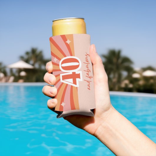 "40と素晴らしい"、レトロな誕生日パーティー スリム缶クーラー (インサイチュ プール)