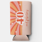 "40と素晴らしい"、レトロな誕生日パーティー スリム缶クーラー (正面)