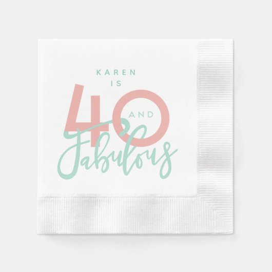 40と素晴らしい 縁ありカクテルナプキン (正面)
