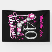 40と素晴らしい、40th誕生日、任意の名前、編集可能 横断幕 (横)